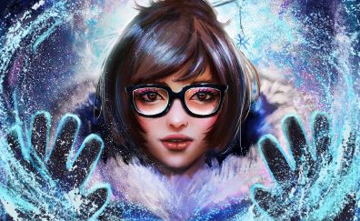 Mei, overwatch video game, beautiful, glasses