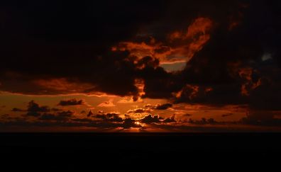 Sunset, sky, clouds and night
