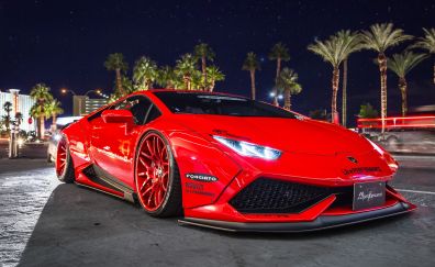 Red Lamborghini Huracan sports car
