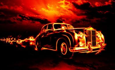 Car, Fire, art