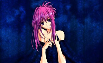 Anime girl, purple hair, purple eyes, original