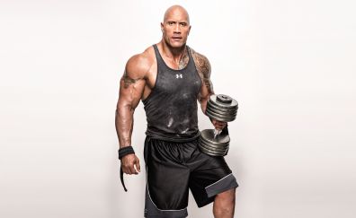 Dwayne Johnson, the rock, weights, workout, 4k, 8k
