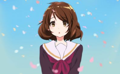 Cute anime girl with short hair