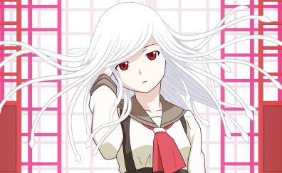 Nadeko Sengoku, long hair, anime girl, white hair, Bakemonogatari