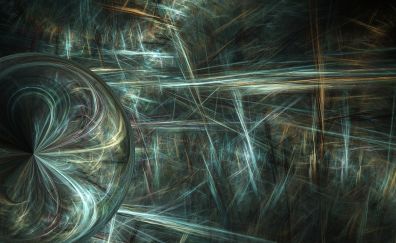 Digital art, fractal, glowing lines