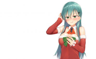 Cute, green hair anime girl, kantai