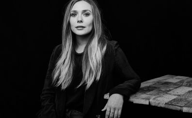 Elizabeth Olsen, beautiful actress, monochrome