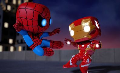 Iron man vs spider man animated artwork