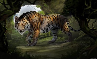 Shere Khan, Tiger, The Jungle Book, 2016 movie, art