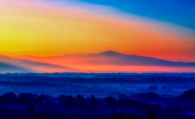 Italy sunrise, morning, horizon