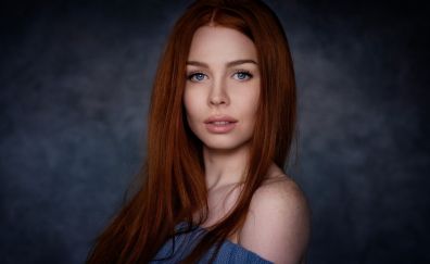 Red head, women, model portrait