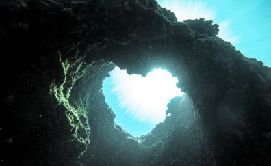 Heart shape, nature, underwater