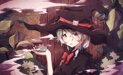 Witch anime girl, anime, sad