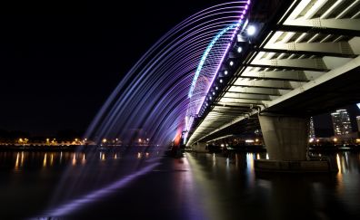 Daejeon Expo Bridge, river, night