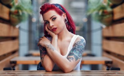 Red head Girl with tattoo