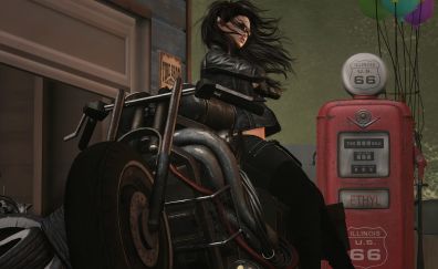 Woman motorcycle artwork