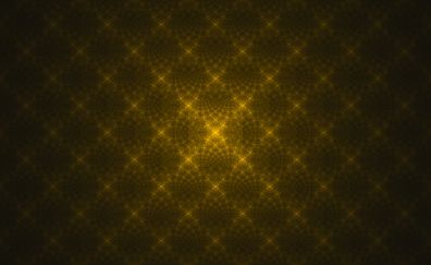 Fractal, pattern, yellow cross, abstract