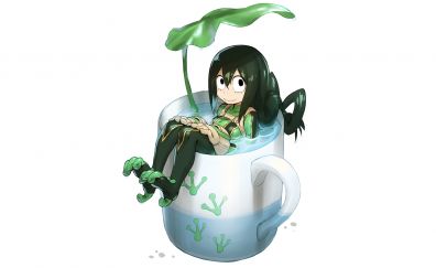 Anime girl, Tsuyu Asui in cup