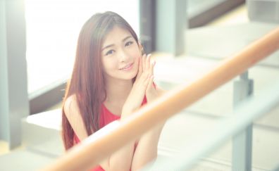 Smile, Asian girl, model