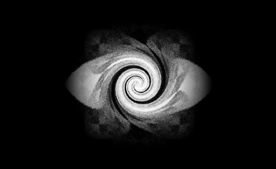 Monochrome spiral artwork