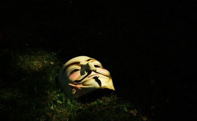 Mask in grass