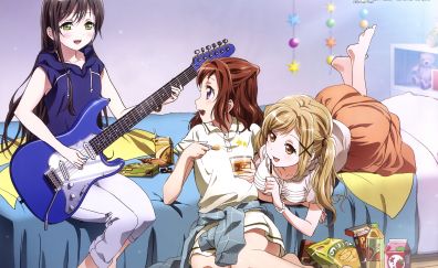 Ichigaya Arisa, Kasumi Toyama, Tae Hanazono, BanG Dream!, anime girls