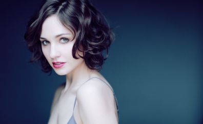 Short hair, actress, Tuppence Middleton, red lips