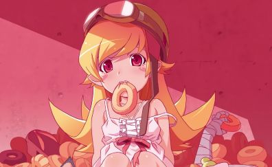 Shinobu Oshino, Bakemonogatari, anime girl, eating