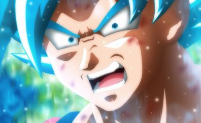 Goku, dragan ball super, angry anime boy
