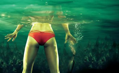 Piranha 3D, 2010 movie, bikini, underwater