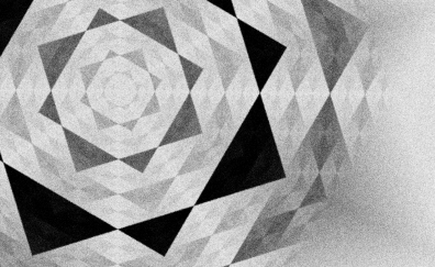 Square, triangles artwork monochrome