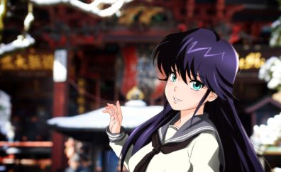 Purple hair, anime girl, Madoka Ayukawa, Kimagure Orange Road
