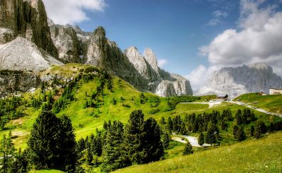 Mountains, Landscape, Dolomites, landscape, tree, nature