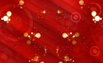Abstract, golden circles on red background