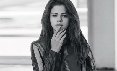 Selena Gomez, monochrome, singer