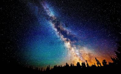 Milky way galaxy, night, landscape