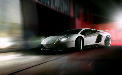 Lamborghini rolling shot, sports car