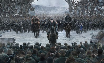 War for the Planet of the Apes, 2017 movie, monkey army