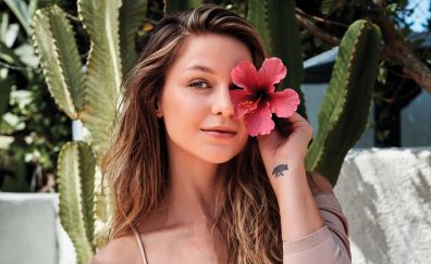 Melissa Benoist, celebrity, Hibiscus flower