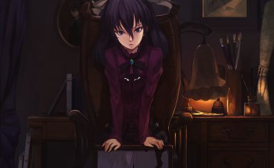 Angry anime girl, original, black hair