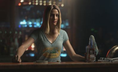 Far Cry 5, video game, bar, bartender girl