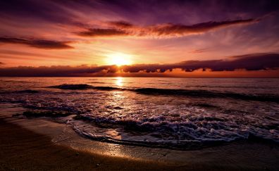 Horizon, nature, sunset, beach