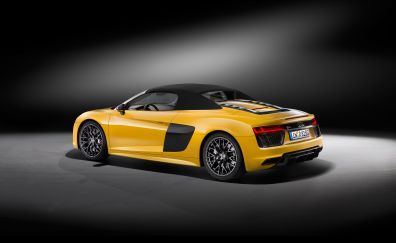 Audi R8 spyder yellow sports car