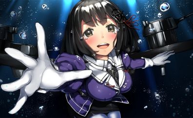 Haguro, kancolle, underwater, anime girl