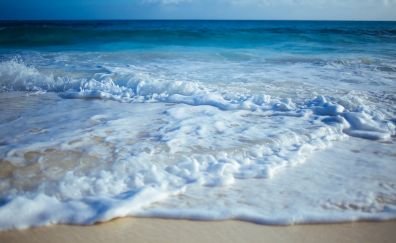 Beach, sand, soft sea waves