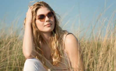 Katja Rossmann, blonde, model, outdoor