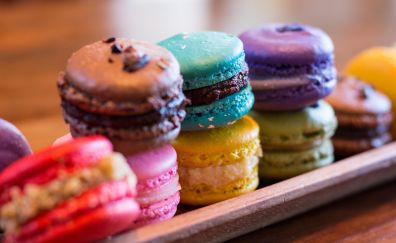 Colorful Macaroons, french pastries, cookies, colorful