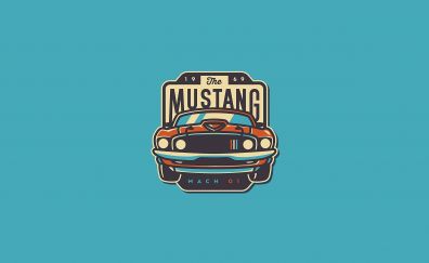 Ford mustang, car, minimal