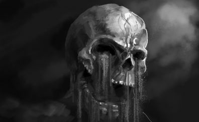 Skull crying, artwork