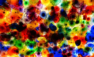 Chihuly glass, colorful